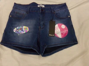 Between Us Butt Lifter Collection Blue Jean Denim Shorts Juniors Size 13 ~ NEW - Picture 1 of 2