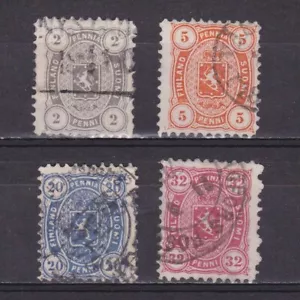 Finland 1875, Sc #17,18,21,23, CV $148, Perf 11, Used - Picture 1 of 2