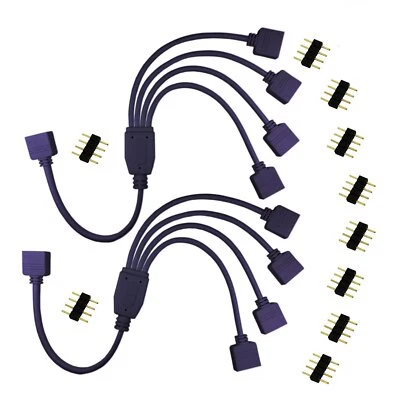 4针LED分线器电缆柔性LED条连接器4路分配器适用于一到四 — 第 1/4 张图片