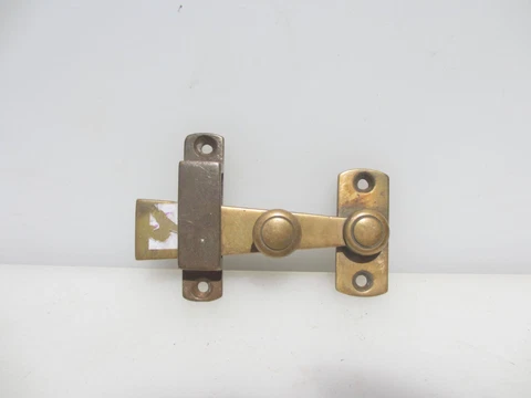 Antique Brass Door Latch Lock Hook Catch Old Barn Gate WC Victorian 4.25"W Cover