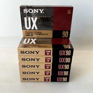 6x SONY UX 90 Tipo II Cromo Posición Blanco Cinta Cassette Francia 1990 - NUEVO - Imagen 1 de 3