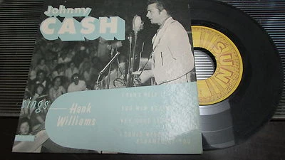 JOHNNY CASH SUN 45 RPM EP-111 SINGS HANK WILLIAMS WITH PICTURE COVER SLEEVE - Image 1 of 2