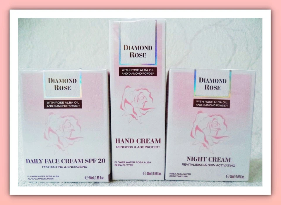 Set: BioFresh, Daily&Night Face and Hand creams with rose oil and diamond powder - Image 1 of 3
