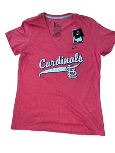 Nike St Louis Cardinals Slim Fit Women’s New V Neck Size XL T-Shirt NWTS Red - Picture 1 of 6