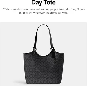COACH Day Tote, V5/Charcoal Black - Picture 1 of 4
