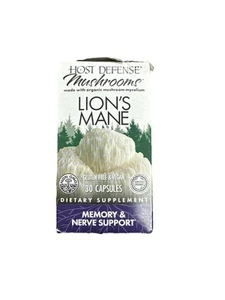 Host Defense Mushrooms Lion's Mane Memory & Nerve Support* 30 Caps Brkn Box - Picture 1 of 6