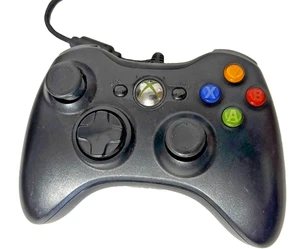 Genuine Microsoft Xbox 360 Black Wired Controller - Picture 1 of 4