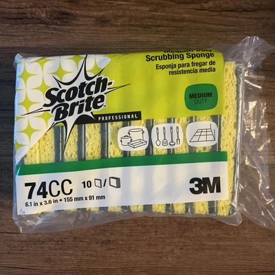 Scotch-Brite PROFESSIONAL 74CC 3,6 pulgadas x 6,1 pulgadas. Esponja - YL/GN (10/PK) Nueva Foto 1 de 2