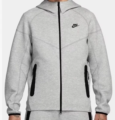 Nike Tech Fleece Windrunner Full-Zip Hoodie FB7921-063 Heather Gray Men’s Size S - Image 1 of 4