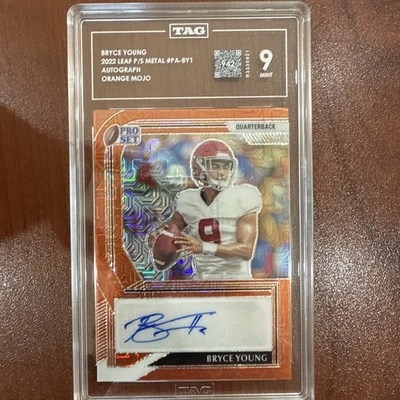 Bryce Young 2022 Leaf P/S Metal #PA-BY1 Autograph Orange Mojo - Image 1 of 4