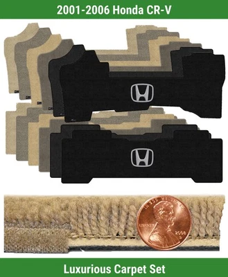 Juego de alfombrillas Lloyd Custom Luxe para Honda CR-V 2001-2006 con logotipo (2 piezas) #SI1 Foto 1 de 4