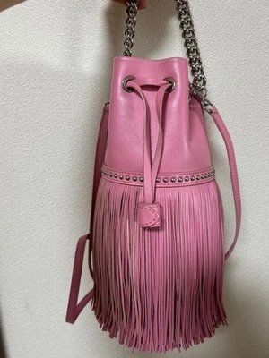 Harley-Davidson Pink Leather Fringe Shoulder Bag Near Mint Condition - Image 1 of 4