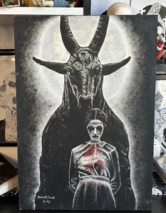 Me and the Devil . Original one of a kind Oil painting on canvas. Gothic Art. - Picture 1 of 11