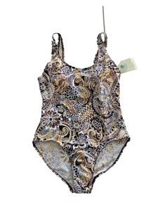 Aliana Swim Tank Style Paisley /Floral One Piece Swimsuit Size 14 *NWT* - Picture 1 of 8