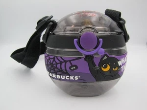 Vaso redondo Starbucks 2021 Halloween con correa red de gato negro taza de paja de 14 oz - Imagen 1 de 9