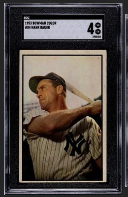 Bowman 1953 color #84 Hank Bauer SGC 4 en muy buen estado/excelente Foto 1 de 2