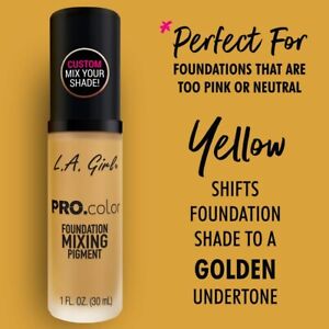 L.A GIRL PRO Color Foundation Mixing Pigment YELLOW GLM712 la l a colour golden