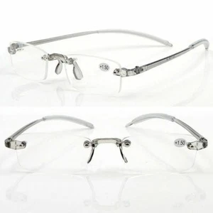 Nützliche Unisex Herren Damen Lesebrille mit randlosem Gestell 10 2024 bis -40 Z5I3 - Bild 1 von 9