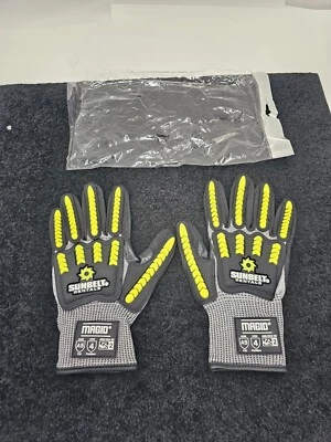 (CANTIDAD 2 pares) Guante de impacto recubierto de palma mágica L con logotipo de alquiler de cinturón solar TRX441SB Foto 1 de 4