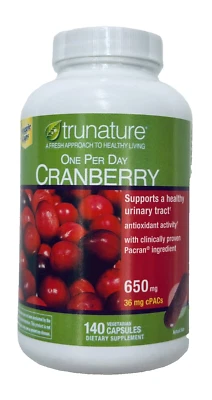 trunature Cranberry 140 Capsules -650mg, Exp: 12/2026 + Free Shipping - Image 1 of 2