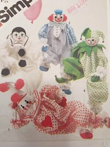 SIMPLICITY 5259 Clowns Decorative Craft VTG 80s Sewing Pattern UNCUT transfers - Picture 1 of 5