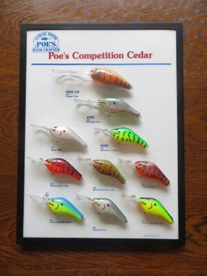 RARE Vintage Framed Poe's Lure Display - 12 x 16 inch - Image 1 of 4