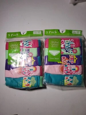 FADED GLORY GIRLS BRIEFS UNDERWEAR 5 PACK SIZE 12 DAY Lot Of 2 - Image 1 of 3