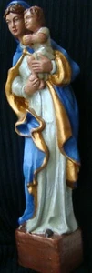 50A19 Statue Skulptur Heiligenfigur Maria MutterGottes Jesuskind HOLZ geschnitzt - Bild 1 von 8