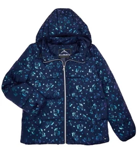 Climate Concepts Girls Puffer Jacket Winter Warm Hood Pockets Zipper Size 10/12 - Picture 1 of 12