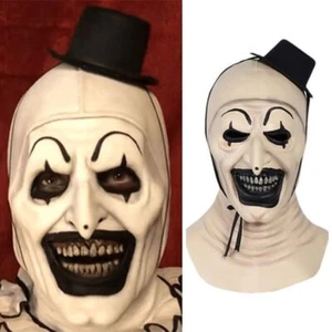 Joker Maske Schwarz Hut Terrifier Art Der Clown Latex Maske Cosplay Halloween - Bild 1 von 6