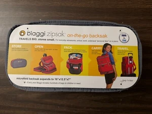 Biaggi Zipsak on-the-go Backsak Backpack Expands to 16” x 12.5” x 7” - Picture 1 of 2