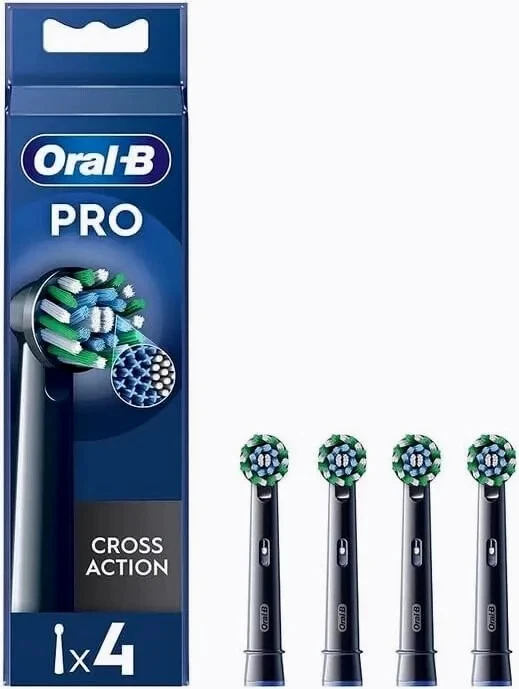 Oral-B Pro Cross Action Toothbrush Heads Black 4 Pack