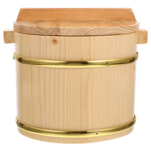 Lidded Wooden Smooth Sushi Plate Set Restaurant Canteen Storage - Picture 1 of 12