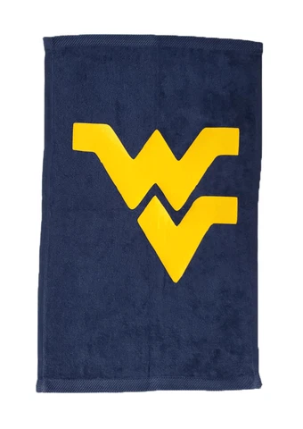 West Virginia Mountaineers Navy Rally Towel Yellow Vinyl Logo 11" x 18" Football Cover
