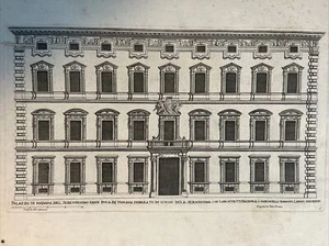 Roma,Architetture: prospetto della facciata di Palazzo Madama. Ferrerio P. 1655 - Imagen 1 de 6