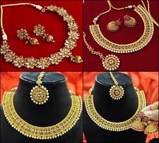 Gold Plated Pakistani Indian Designer Choker Necklace Bollywood Ethnic Jewelry