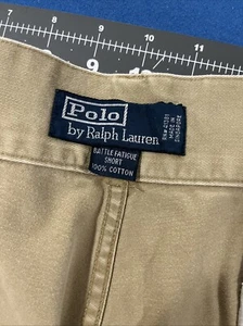 VTG Polo Ralph Lauren Battle Fatigue Cargo Shorts Mens 38 Khaki Brown Military - Picture 1 of 9