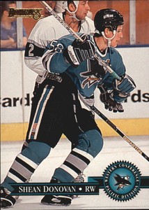 1995-96 Donruss Sharks Hockey Card #77 Shean Donovan