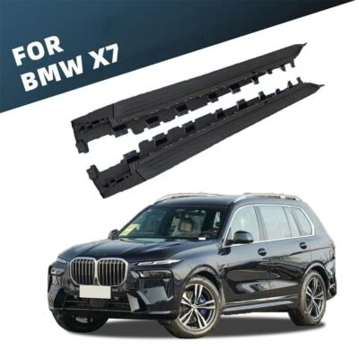 2Pcs Fits for BMW X7 G07 2019-2023 Door Fixed Side Step Running Board ALL BLACK - Image 1 of 4