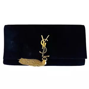 Bolso sin asas SAINT LAURENT Saint Laurent Paris Kate de gamuza negro - Imagen 1 de 17