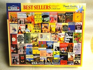 New 1000 Pc JIGSAW PUZZLE "Best Sellers" BOOK COVERS by WHITE MOUNTAIN USA - Foto 1 di 8