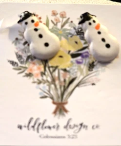 WILDFLOWER DESIGN CO. SNOWMEN POST BACK EARRINGS - Picture 1 of 2