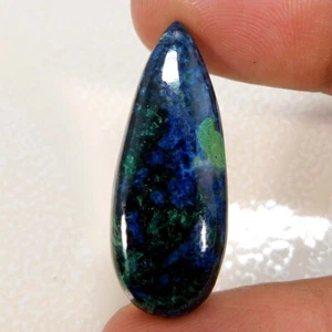 Natürlicher einzigartiger blauer Azurit 24,05Cts. Birnen Cabochon lose Edelstein - Bild 1 von 3