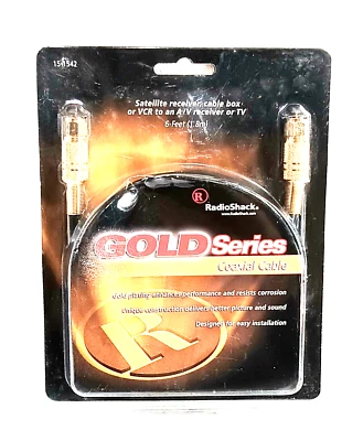 Radio Shack 6 Foot Gold Series Coaxial Cable #15-1542 In Original Packaging - Image 1 of 4