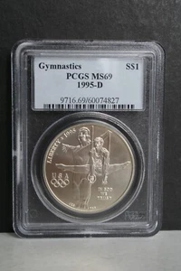1995-D PCGS MS69 Gymnastics silver commemorative dollar - Picture 1 of 4