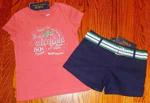 POLO RALPH LAUREN AUTHENTIC GIRLS ORIGINAL BRAND NEW 2Pc SHORTS SET Size 4T, NWT - Picture 1 of 5