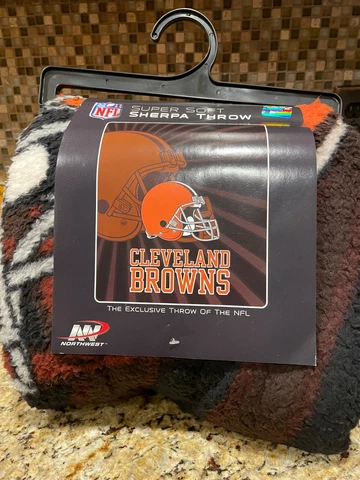 Cleveland Browns Sherpa Throw Blanket ***Super Soft*** Thick Throw Blanket Cover