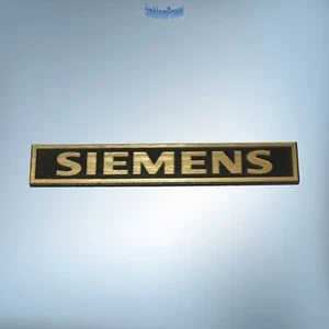 Siemens 85x14mm Sticker Emblem Badge brushed Decal Aufkleber Logo fridge washing - Picture 1 of 2