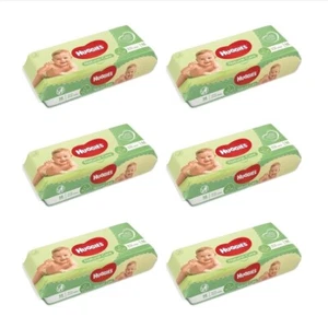 6 X Huggies Natural Care Soothing Baby Wipes Aloe Vera 56pc (TOTAL 336 Wipes) - Picture 1 of 5