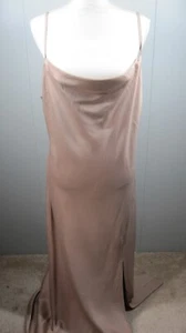 All in Love Slip Dress Women's XL Tan Maxi Slit Shimmer Fairy Mermaid Dainty Y2K - Picture 1 of 16